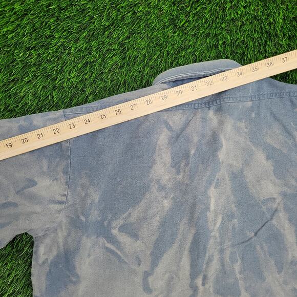 Vintage Winter-Run Button Shirt XL 23x27 Faded Blue Bleached - Picture 6 of 11